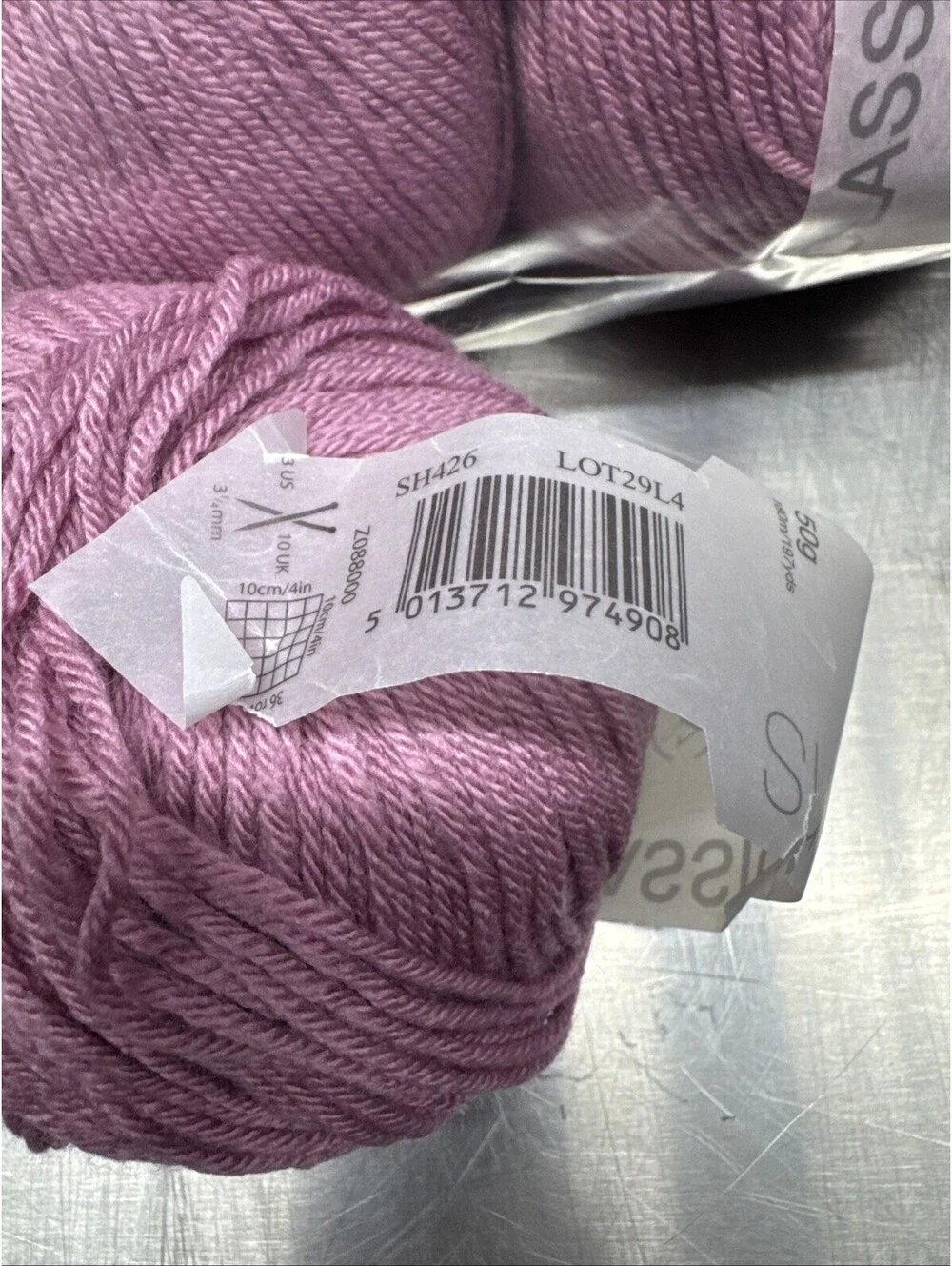 Classic Yarns Cashsoft 4 Ply Shade 426 7 Skein Lot Purple